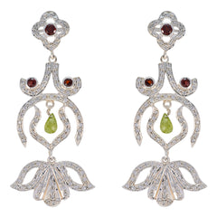 Garnet-Indian-Angel-multiple-Stud-Red-925-Silver-Earring