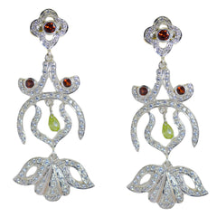 Garnet-Indian-Angel-multiple-Stud-Red-925-Silver-Earring