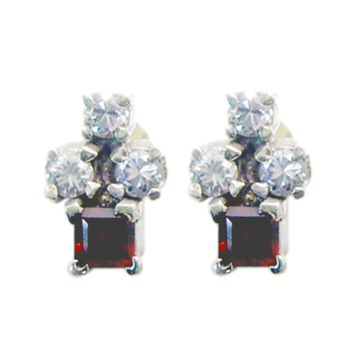 Garnet-Spanish-Camila-multiple-Stud-Red-Sterling-Silver-Earring メイン画像