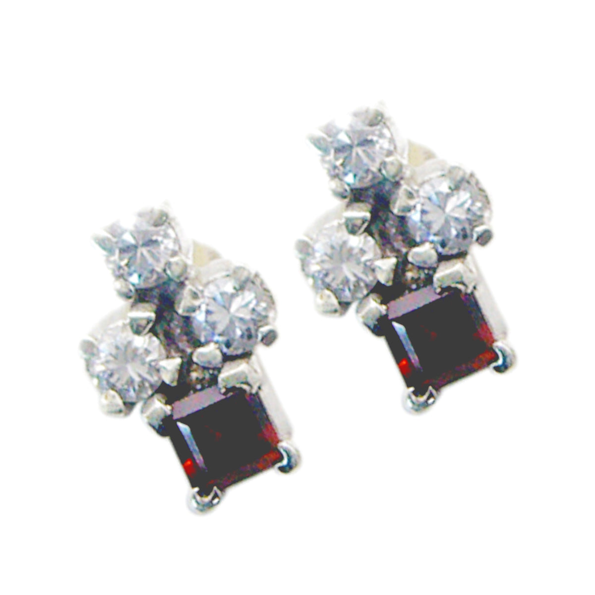 Garnet-Spanish-Camila-multiple-Stud-Red-Sterling-Silver-Earring