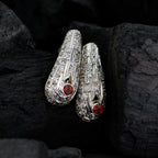 Garnet-Japanese-Bruna-multiple-Stud-Red-925-Sterling-Silver-Earring