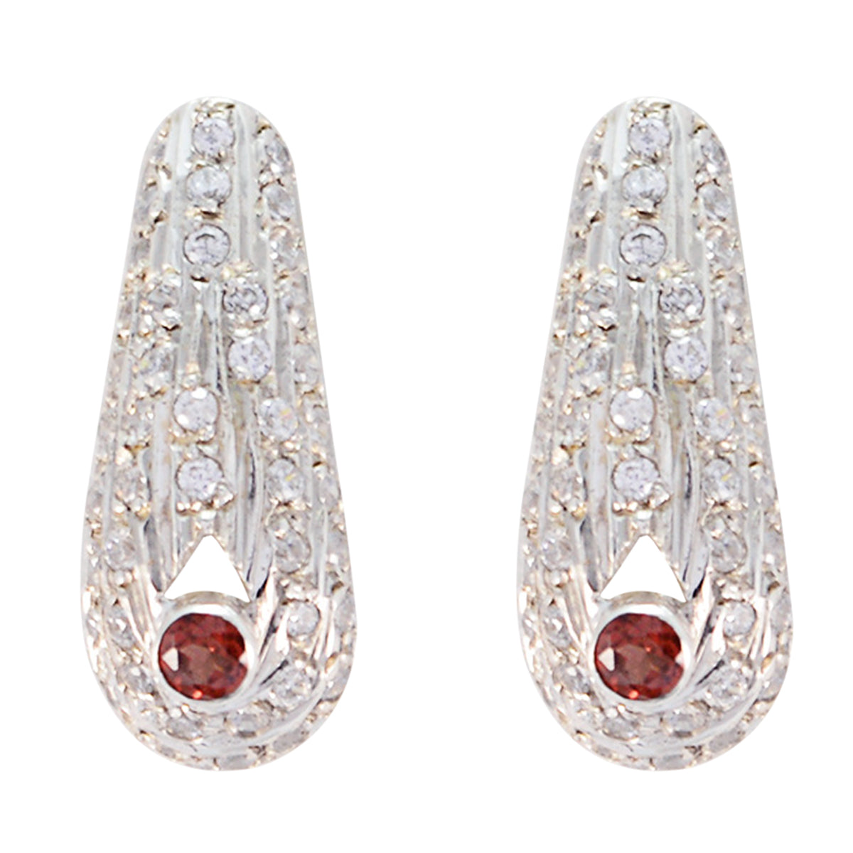 Garnet-Japanese-Bruna-multiple-Stud-Red-925-Sterling-Silver-Earring Huvudsaklig produktbild