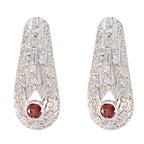 Garnet-Japanese-Bruna-multiple-Stud-Red-925-Sterling-Silver-Earring