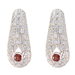 Garnet-Japanese-Bruna-multiple-Stud-Red-925-Sterling-Silver-Earring
