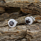 Garnet-French-Charlotte-multiple-Stud-Red-Silver-Earring