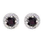 Garnet-French-Charlotte-multiple-Stud-Red-Silver-Earring