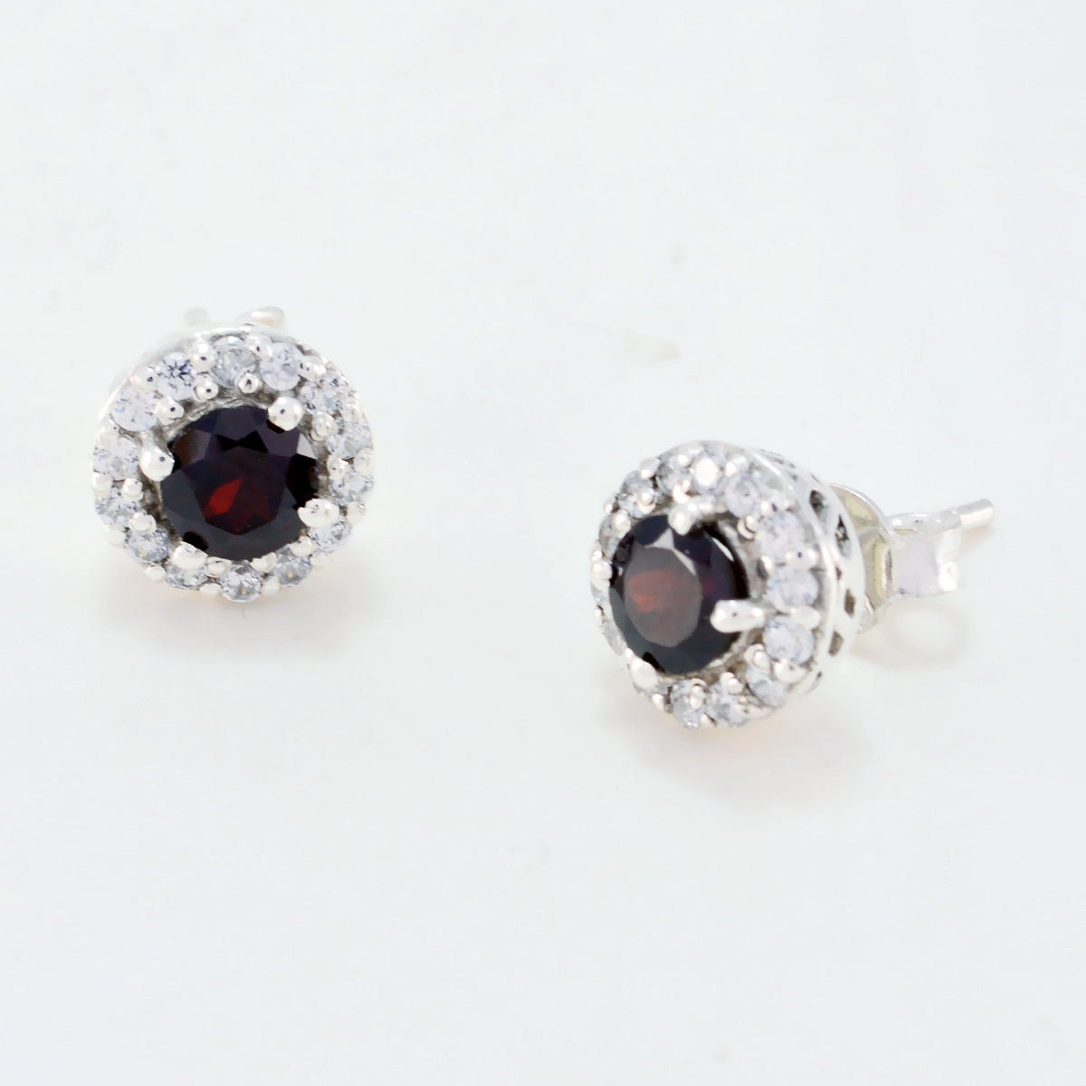 Garnet-French-Charlotte-multiple-Stud-Red-Silver-Earring