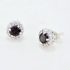 Garnet-French-Charlotte-multiple-Stud-Red-Silver-Earring
