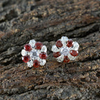Garnet-Turkish-Lea-multiple-Stud-Red-925-Silver-Earring