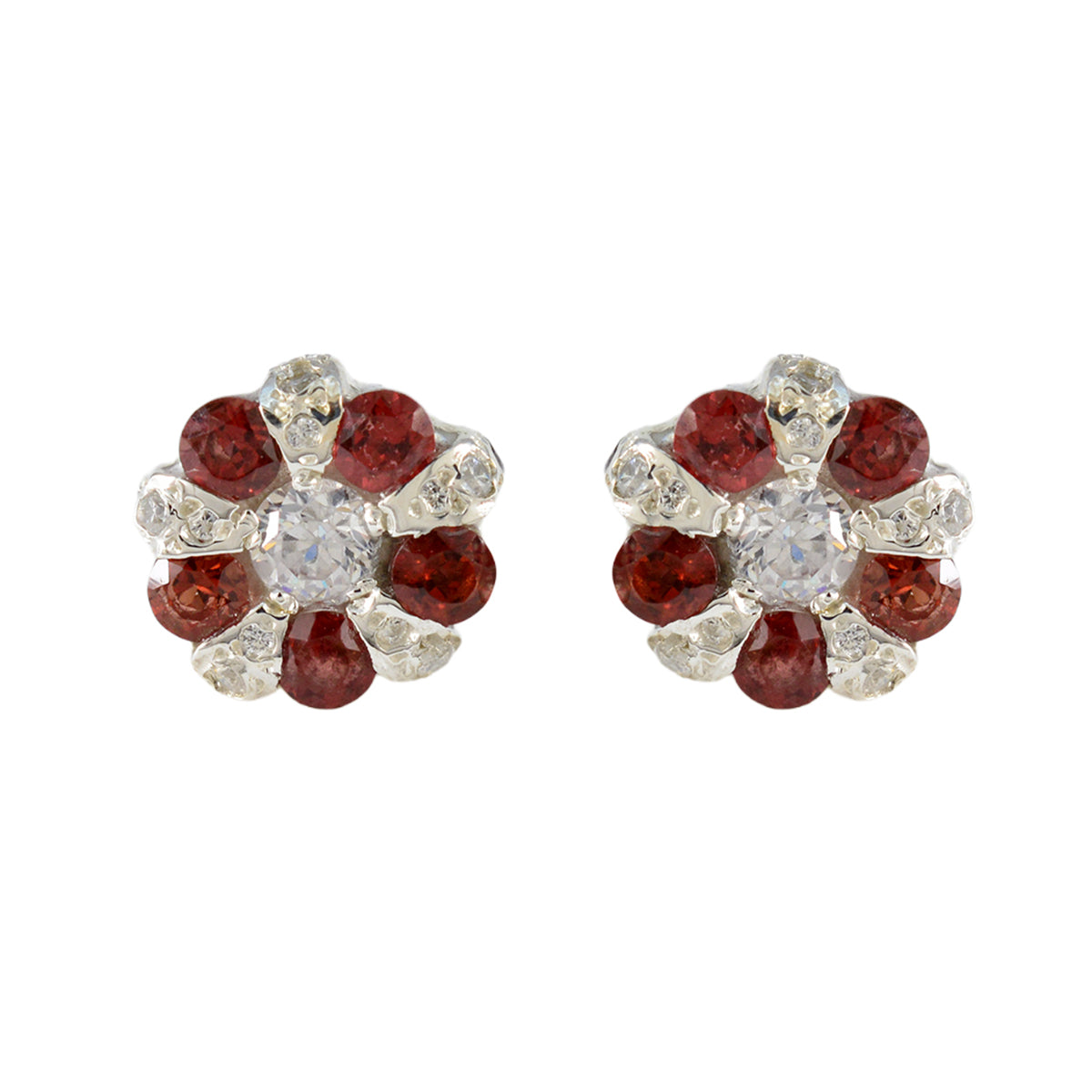 Garnet-Turkish-Lea-multiple-Stud-Red-925-Silver-Earring Huvudsaklig produktbild