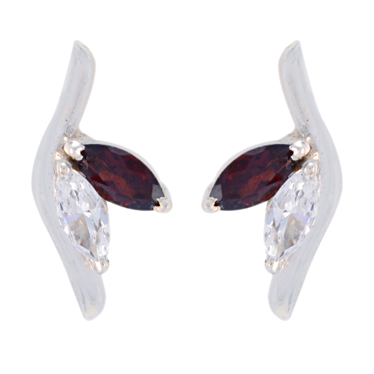 Garnet-German-Elena-multiple-Stud-Red-925-Sterling-Silver-Earring