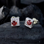 Garnet-African-Fernanda-multiple-Stud-Red-925-Silver-Earring