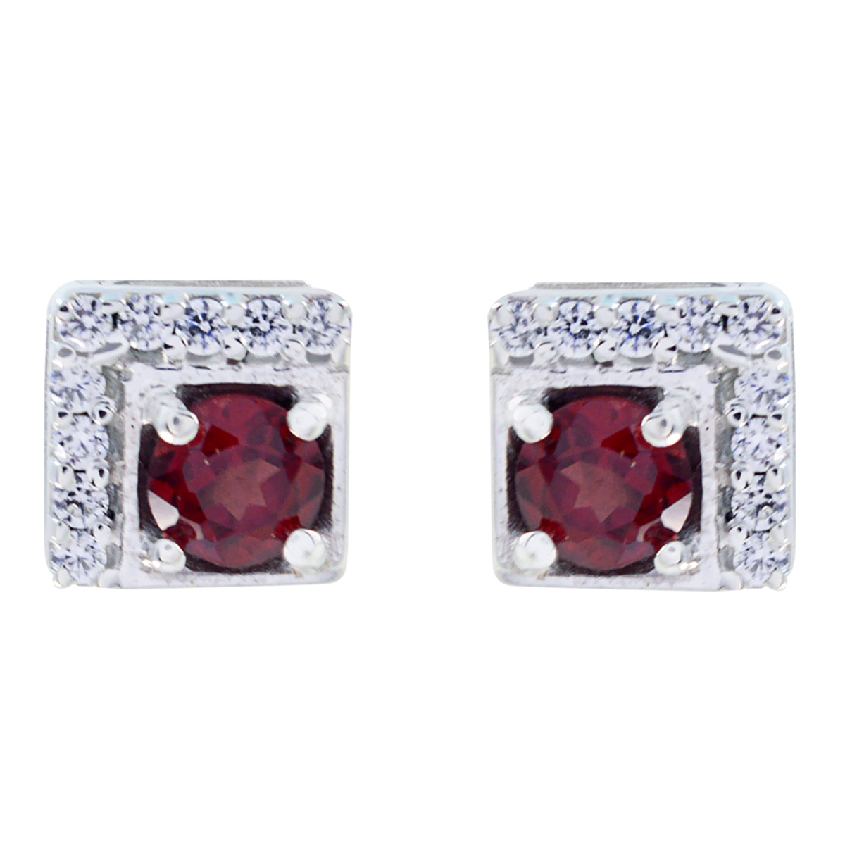 Garnet-African-Fernanda-multiple-Stud-Red-925-Silver-Earring