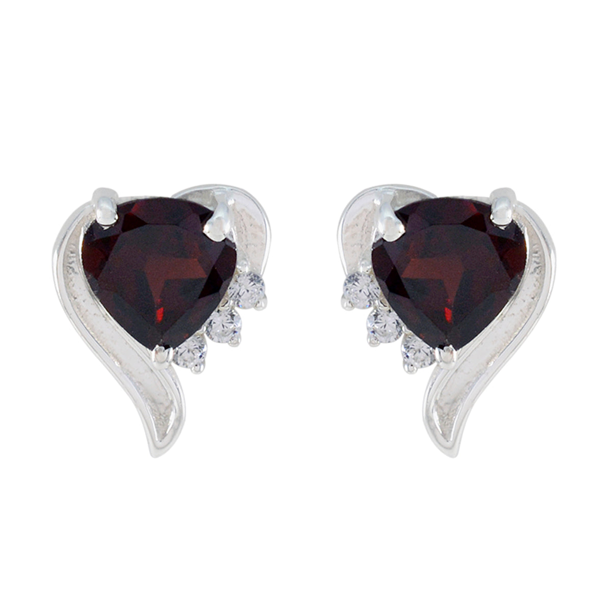 Garnet-African-Isabel-multiple-Stud-Red-92.5-Silver-Earring Immagine principale del prodotto