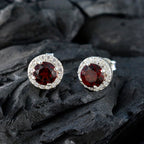Garnet-American-Mei-Solitaire-Stud-Red-92.5-Silver-Earring