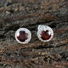 Garnet-American-Mei-Solitaire-Stud-Red-92.5-Silver-Earring