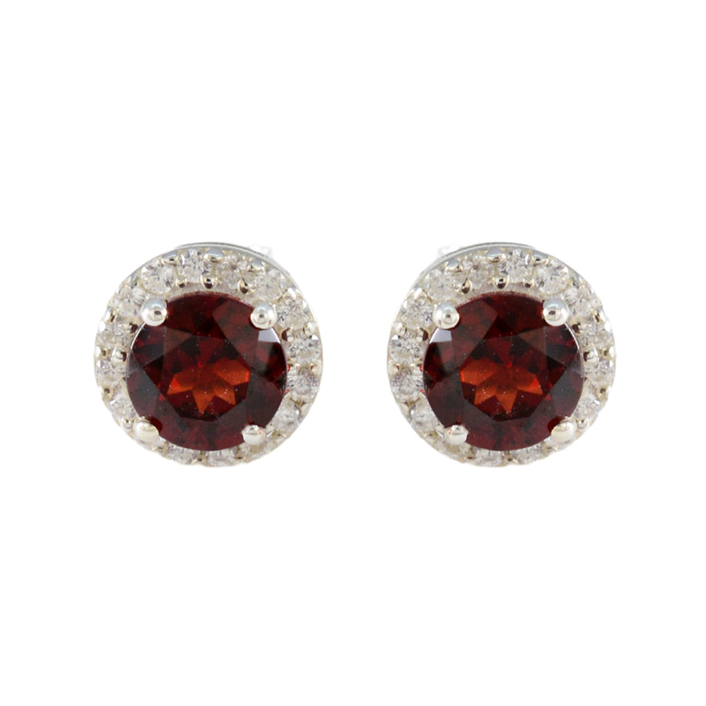 Garnet-American-Mei-Solitaire-Stud-Red-92.5-Silver-Earring