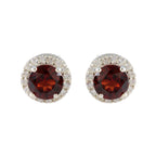 Garnet-American-Mei-Solitaire-Stud-Red-92.5-Silver-Earring