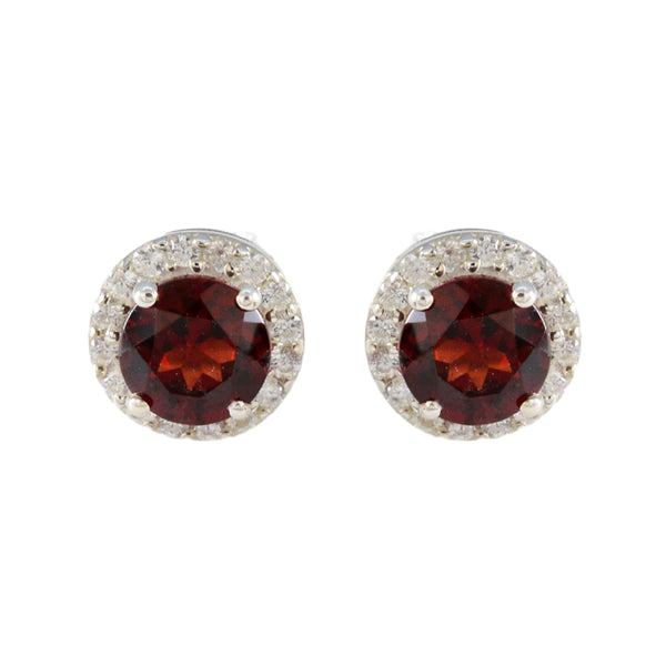 Garnet-American-Mei-Solitaire-Stud-Red-92.5-Silver-Earring