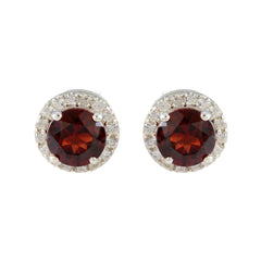 Garnet-American-Mei-Solitaire-Stud-Red-92.5-Silver-Earring