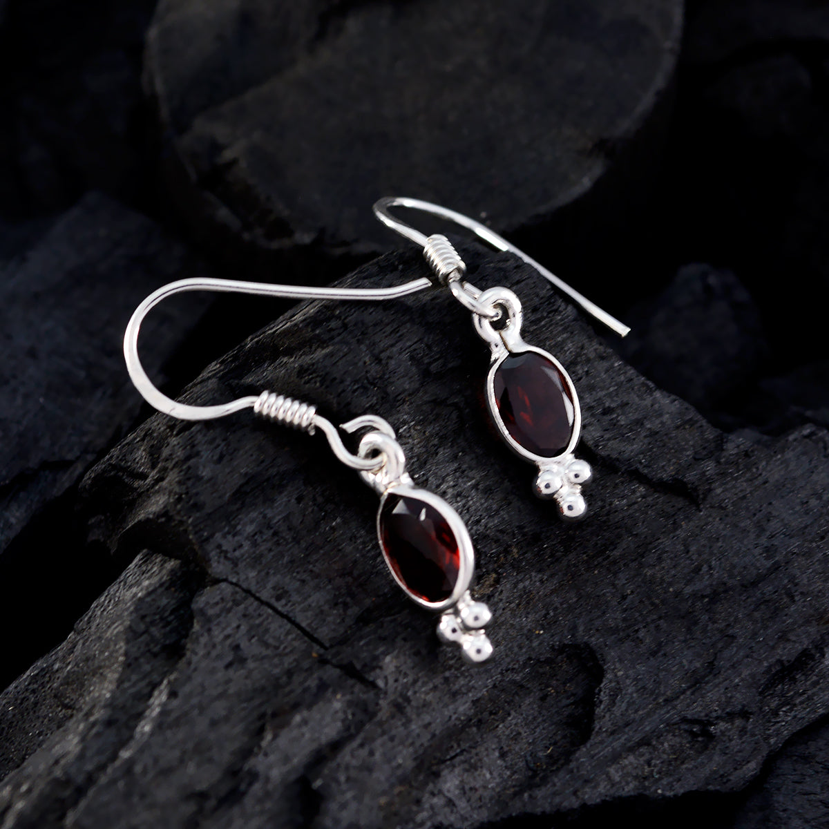 Garnet-Moroccan-Addison-multiple-Dangle-Red-Silver-Earring