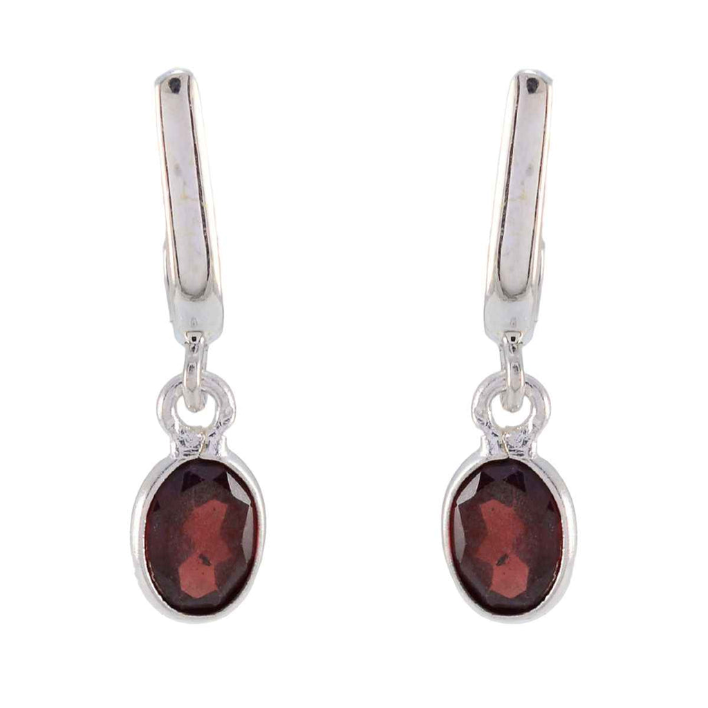 Garnet-Australian-Layla-Solitaire-Stud-Red-Silver-Earring