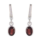 Garnet-Australian-Layla-Solitaire-Stud-Red-Silver-Earring