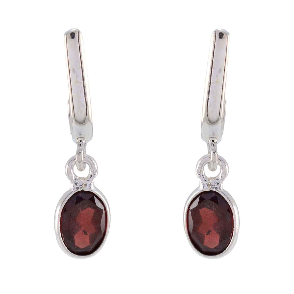 Garnet-Australian-Layla-Solitaire-Stud-Red-Silver-Earring