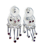 Garnet-American-Eliza-multiple-Stud-Red-Silver-Earring