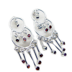 Garnet-American-Eliza-multiple-Stud-Red-Silver-Earring