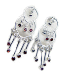 Garnet-American-Eliza-multiple-Stud-Red-Silver-Earring