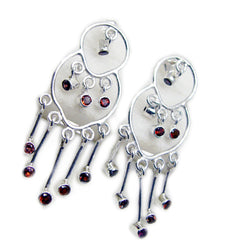 Garnet-American-Eliza-multiple-Stud-Red-Silver-Earring