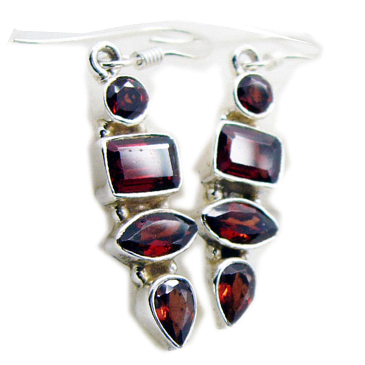 Garnet-Latin-American-Emma-multiple-Dangle-Red-92.5-Silver-Earring