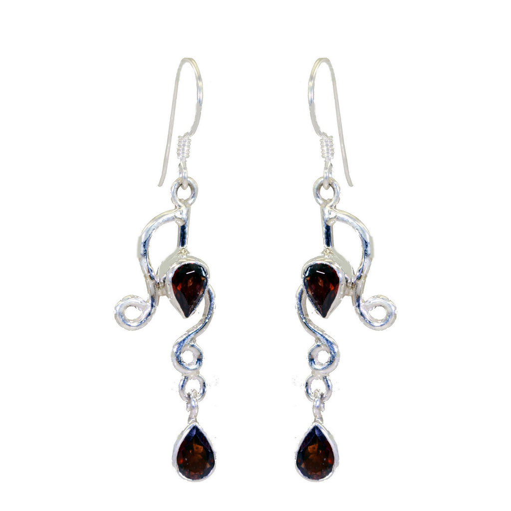 Garnet-Korean-Ella-multiple-Dangle-Red-925-Silver-Earring