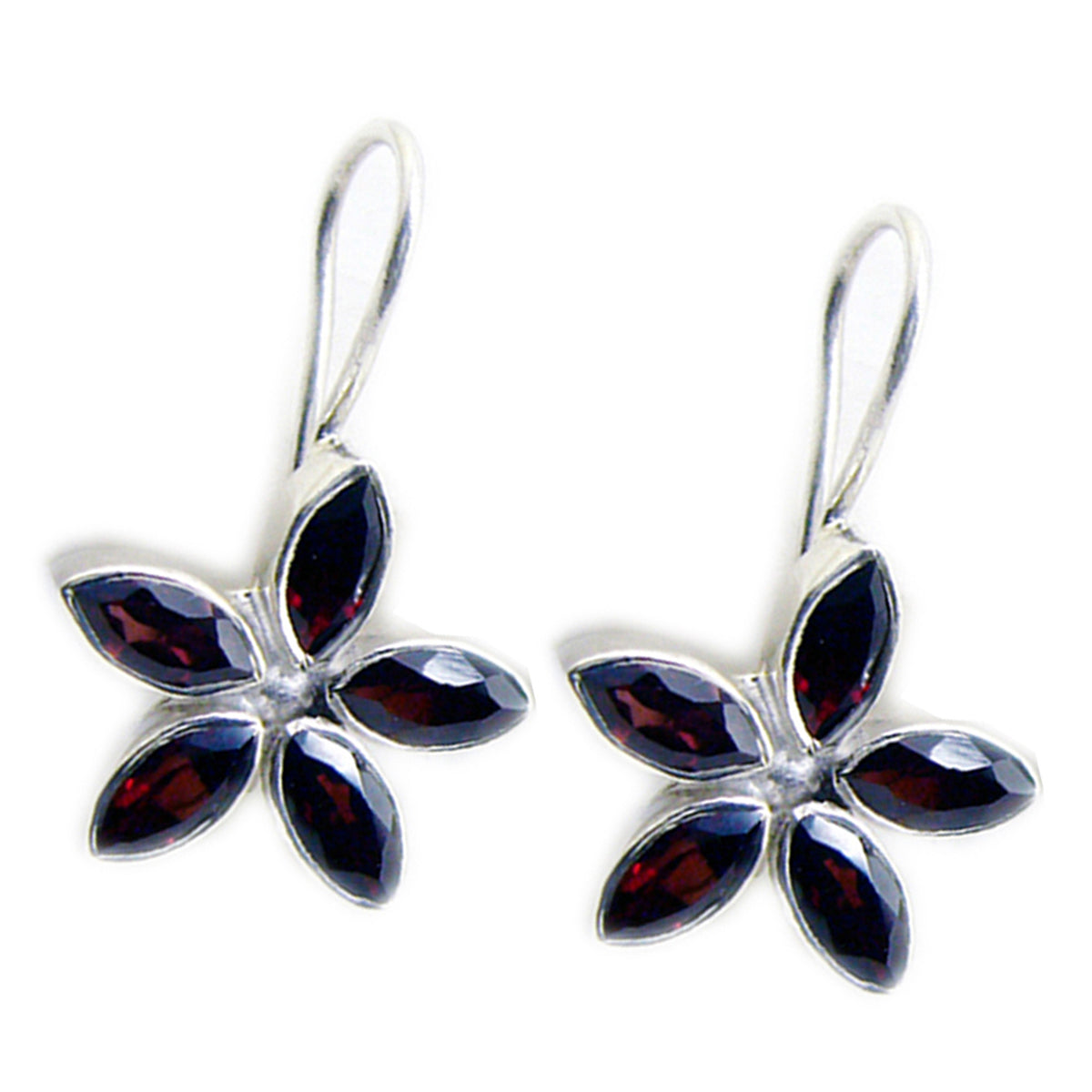 Boucles d'oreilles pendantes multiples Ellie en argent sterling rouge avec grenat japonais Image secondaire du produit