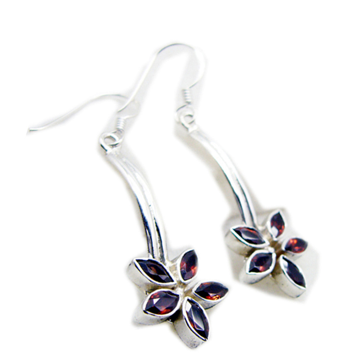 Garnet-Egyptian-Tereza-multiple-Dangle-Red-925-Sterling-Silver-Earring