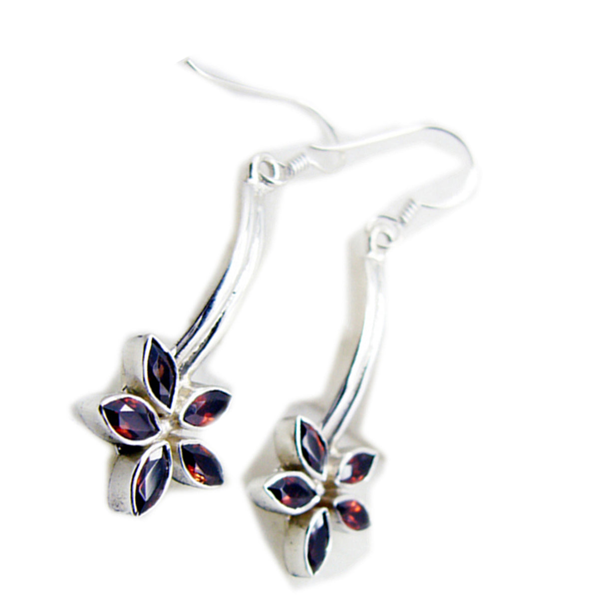 Garnet-Egyptian-Tereza-multiple-Dangle-Red-925-Sterling-Silver-Earring