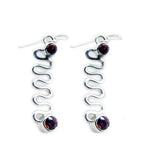 Garnet-American-Victoria-multiple-Dangle-Red-Silver-Earring