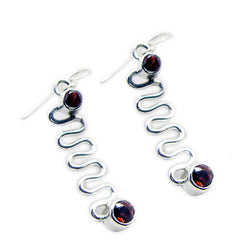 Garnet-American-Victoria-multiple-Dangle-Red-Silver-Earring