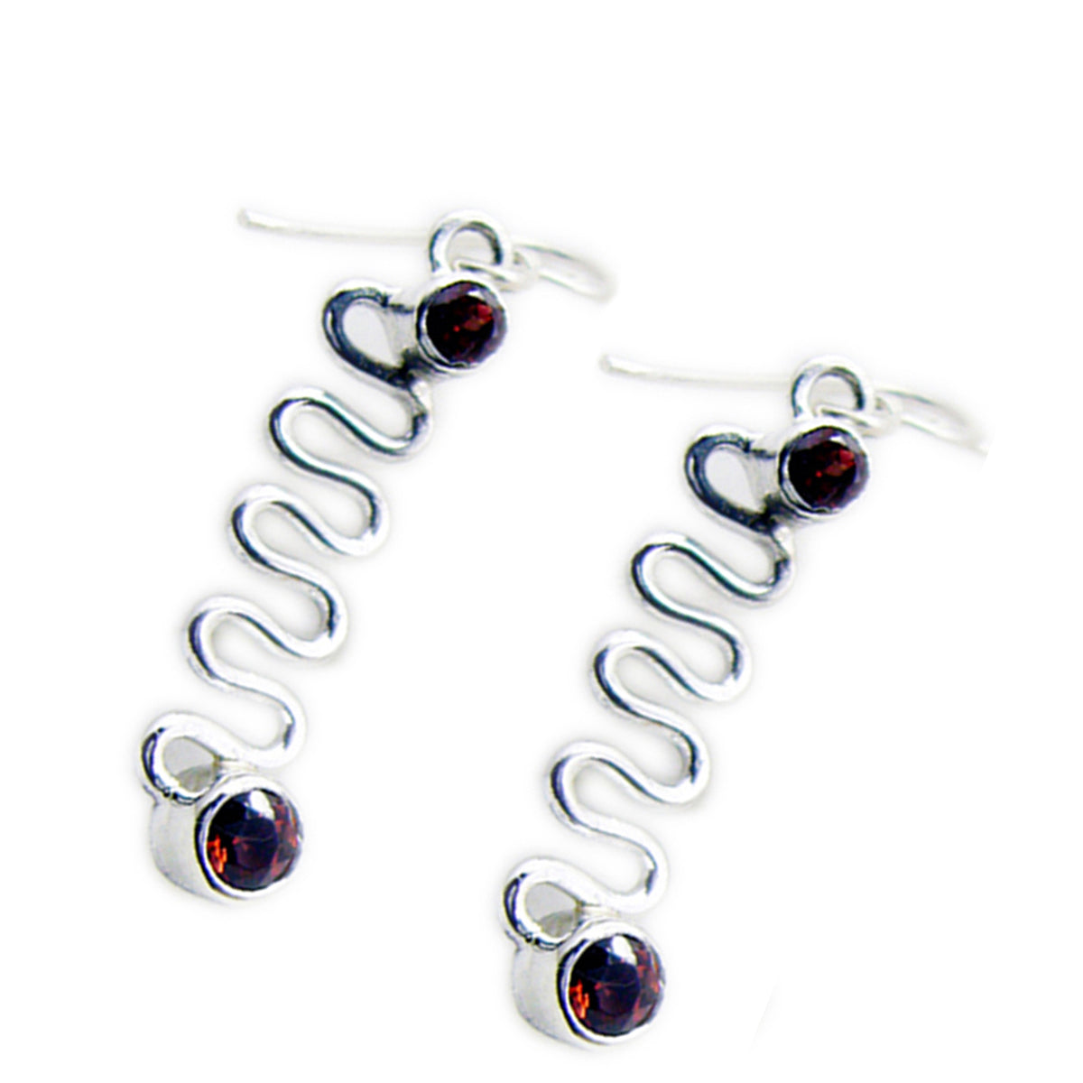 Garnet-American-Victoria-multiple-Dangle-Red-Silver-Earring