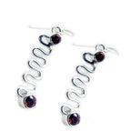 Garnet-American-Victoria-multiple-Dangle-Red-Silver-Earring