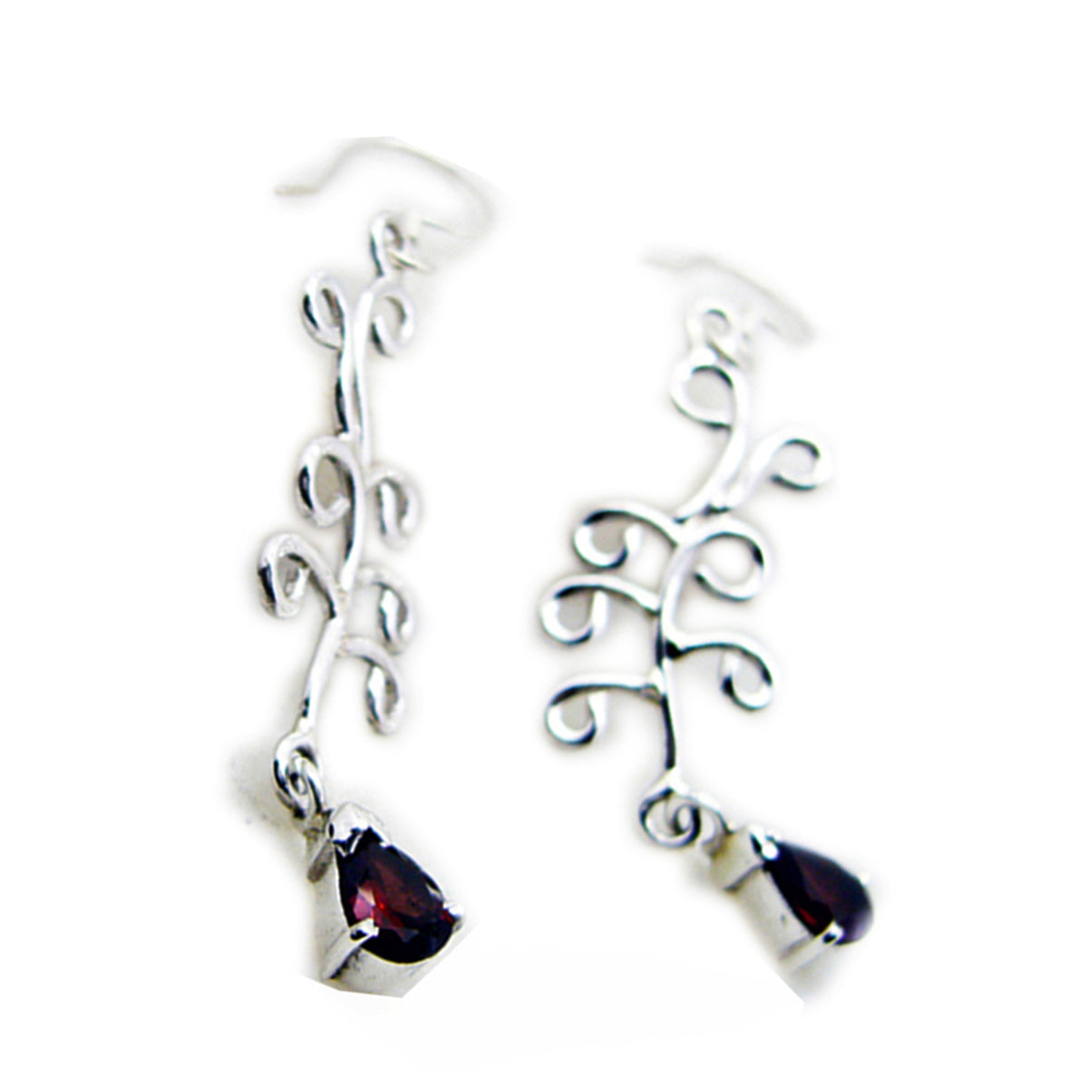 Garnet-Turkish-Yasmine-multiple-Dangle-Red-Silver-Earring Главное изображение товара