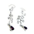 Garnet-Turkish-Yasmine-multiple-Dangle-Red-Silver-Earring