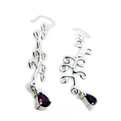 Garnet-Turkish-Yasmine-multiple-Dangle-Red-Silver-Earring