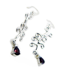 Garnet-Turkish-Yasmine-multiple-Dangle-Red-Silver-Earring
