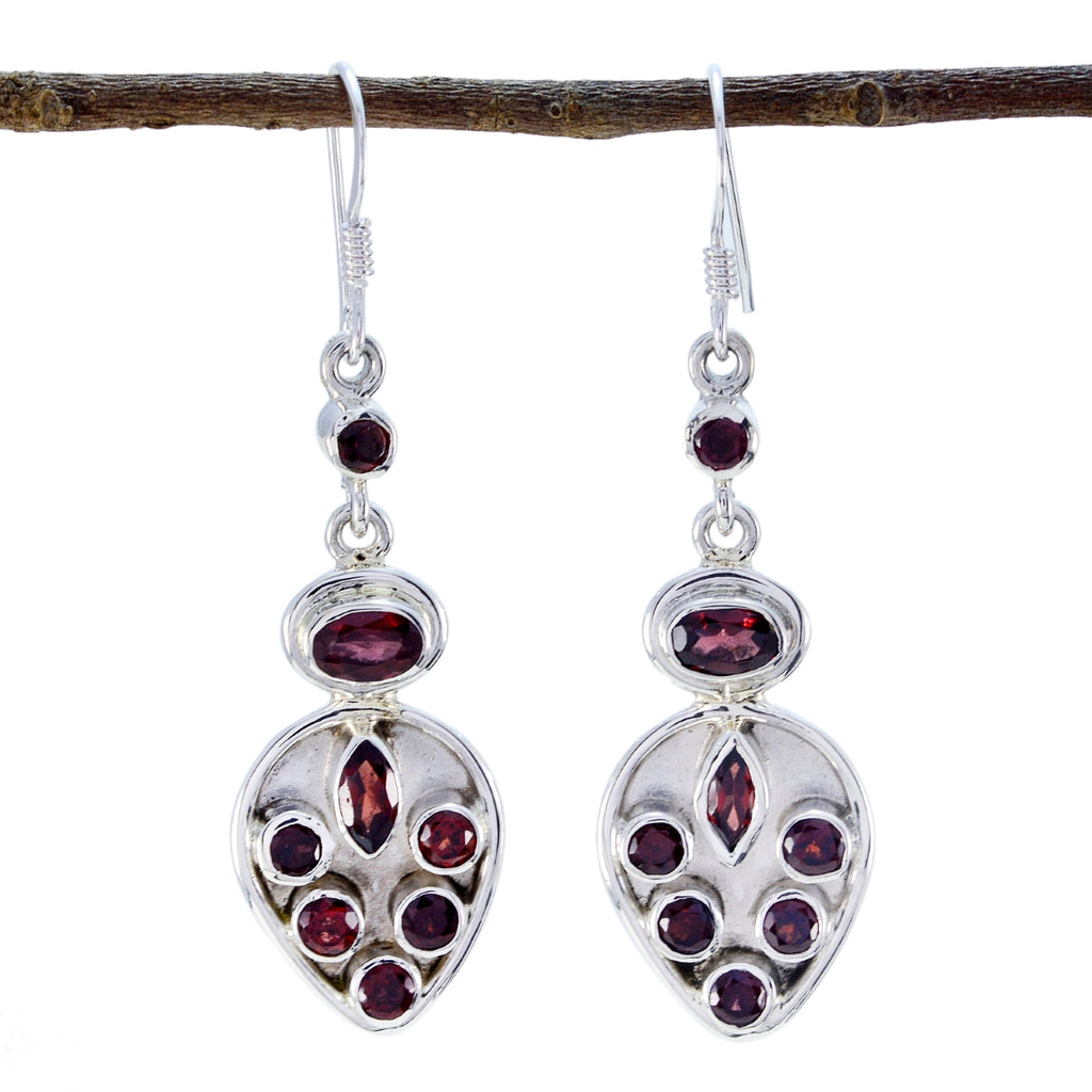 Garnet-Italian-Emily-multiple-Dangle-Red-Silver-Earring