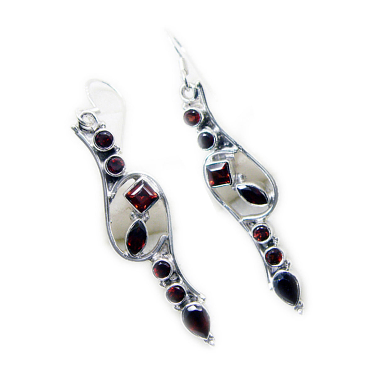 Garnet-Middle-Eastern-Emma-multiple-Dangle-Red-925-Sterling-Silver-Earring
