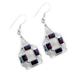 Garnet-Mexican-Eva-multiple-Dangle-Red-Silver-Earring
