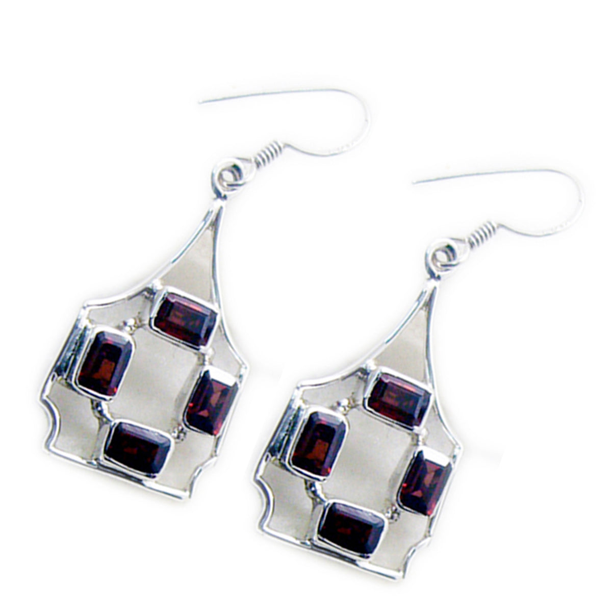 Garnet Mexican Eva multiple Dangle Red Silver Earring Второстепенное изображение товара