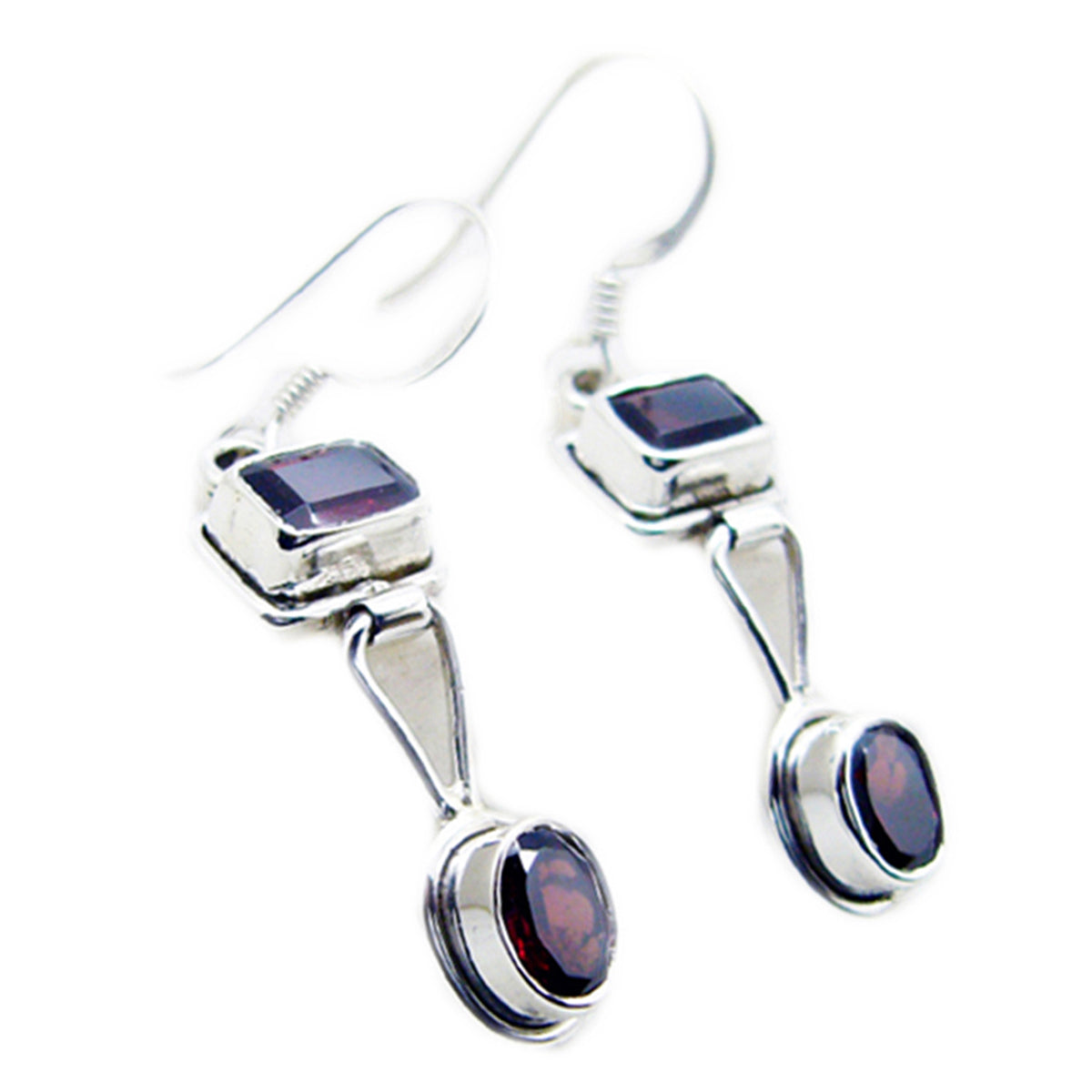 Garnet Australian Evelyn multiple Dangle Red 925 Sterling Silver Earring Второстепенное изображение товара